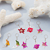 8Pcs 4 Styles Sequins Resin Ocean Aniaml Shell Pendant Keychain KEYC-GO0001-03-4