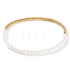 Minimalist Brass & Plastic Imitation Pearl Round Beads Stretch Bracelets for Women OV6475-4-1