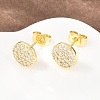 Brass Micro Pave Clear Cubic Zirconia Stud Earrings EJEW-F405-06G-5