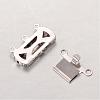 Rectangle 304 Stainless Steel Box Clasps STAS-L183-04-2