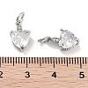 Brass Micro Pave Cubic Zirconia Charms KK-C051-05P-03-3