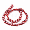 Handmade Evil Eye Lampwork Flat Round Bead Strands LAMP-L058-6mm-17-2