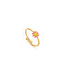 Daisy 304 Stainless Steel Enamel Open Cuff Rings for Women RJEW-M061-01G-07-1