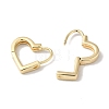 Heart Brass Hoop Earrings for Women EJEW-U008-04G-2