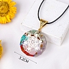 Resin with Gemstone inside 7 Chakra Pendant Necklaces PW-WG74B6A-04-2