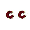 Alloy & Imitation Leather Stud Earrings WG3B4DD-03-2