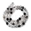 Natural Tourmalinated Quartz/Black Rutilated Quartz Beads Strands G-Z119-A15-01-4