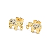 Brass & Crystal Rhinestone Stud Earrings for Women EJEW-G464-04G-02-4
