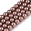 Baking Painted Pearlized Glass Pearl Round Bead Strands HY-Q330-8mm-92-1