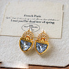 Brass Pave Cubic Zirconia Stud Earrings WG20E7A-03-1