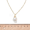Nuggets Natural Baroque Keshi Pearl Pendant 304 Stainless Steel Satellite Chain Necklaces for Women NJEW-JN06030-4