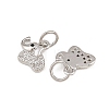 Brass Micro Pave Clear Cubic Zirconia Charms KK-H292-56C-P-2