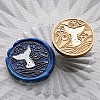 Golden Plated Brass Wax Sealing Stamp Head KK-K363-01G-04-1