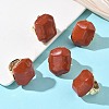 Natural Red Jasper & Alloy Finger Rings for Women RJEW-G375-01G-08-1