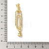 Paperclip Rack Plating Brass Micro Pave Clear Cubic Zirconia Fold Over Clasps KK-A225-08G-3