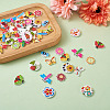 Mega Pet 300Pcs 6 Style Painted Poplar Wood Buttons FIND-MP0001-08-18