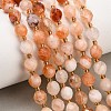 Natural Red Hematoid Quartz/Ferruginous Quartz Beads Strands GG-CBA4A3B-A12-1