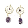 Raw Rough Natural Amethyst Coppwer Wire Wrapped Big Pendants G-G314-02G-05-1