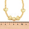 Brass Micro Pave Clear Cubic Zirconia Heart Round Beaded Bib Necklaces for Women NJEW-F364-08G-5