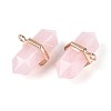 Natural Rose Quartz Double Terminal Pointed Pendants G-N345-09B-2