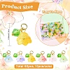 60Pcs 6 Styles Transparent Two Tone Spray Painted Glass Pendants PALLOY-YW00187-2