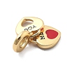 Rack Plating Brass Red Enamel European Dangle Charms KK-Q017-34G-2