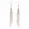 Glass Beads Tassel Earrings EJEW-JE03504-06-1