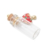 5Pcs Mushroom Wishing Bottle Pendants PALLOY-JF04072-4
