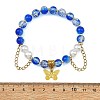 Alloy Butterfly Charm Bracelets BJEW-JB14139-02-4