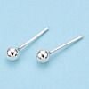 925 Sterling Silver Round Ball Stud Earrings STER-T005-01D-2
