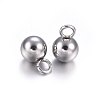 Tarnish Resistant 304 Stainless Steel Sphere Charms STAS-O107-04P-A-2