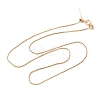 1mm Rack Plating Brass Box Chain Adjustable Slider Necklaces for Women Men MAK-L044-56LG-1