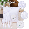 Squre with Bowknot Polyester Wedding Finger Ring Display Pillow DIY-WH0899-722-4