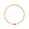 Birthstone 304 Stainless Steel Pave Cubic Zirconia Link Bracelets FS-WG4804B-08-1
