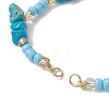 Synthetic Turquoise Chips & Handmade Seed Beads Braided Bracelet Making AJEW-MZ00004-05-2