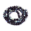 AB Color Plated Transparent Glass Beads Strands GLAA-G127-01-02T-3