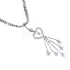 Alloy Full Crystal Rhinestone Heart Dangle Bell Button Ring Tassel Waist Chains WGAC653-01-6