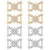 8Pcs 2 Colors Bowknot Alloy Rhinestone Bikini Connectors Buckles FIND-HY0005-42-1