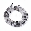 Natural Tourmalinated Quartz/Black Rutilated Quartz Beads Strands G-L537-004-3