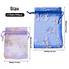 Kissitty 100Pcs 2 Style Gold Stamping Butterfly Rectangle Organza Gift Bags OP-KS0001-01-3