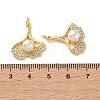 Brass Micro Pave Clear Cubic Zirconia Charms KK-P351-03A-G-3