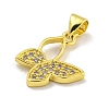 Rack Plating Brass Micro Pave Cubic Zirconia Pendants KK-C074-02G-01-2