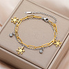 Christmas 304 Stainless Steel Cable & Paperclip Chain Double-layered Bracelets FS-WG06190-02-1