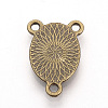 Tibetan Style Alloy Cabochon Connector Settings TIBE-T006-10x14-AB-FF-3
