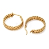 PVD Vacuum Plating 304 Stainless Steel Leaf Wreath Hoop Earrings for Women EJEW-U002-01G-2