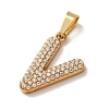 304 Stainless Steel Micro Pave Clear Cubic Zirconia Pendants CU-CBA703A-05G-V-2
