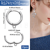 12Pcs Brass Flat Hoop Earring Findings KK-BBC0014-54-2