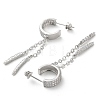 Brass Micro Pave Clear Cubic Zirconia Stud Earrings EJEW-A045-01P-2