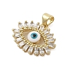 Evil Eye Rack Plating Brass Micro Pave Cubic Zirconia Pendants KK-Z074-16G-2