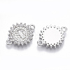 Brass Micro Pave Cubic Zirconia Links Connectors ZIRC-T005-035B-P-2
